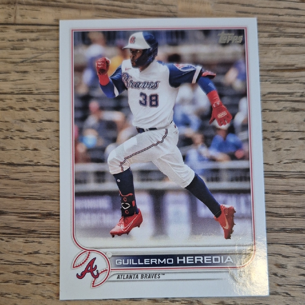 Topps Baseball Card - Red and Blue Action Shot